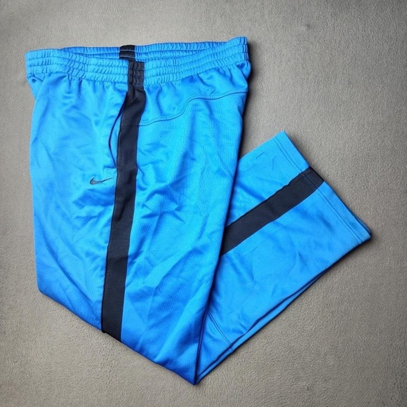 Vintage Nike Athletic Dept Pants Mens 2XL Blue Black Y2K Track Joggers Swoosh - Picture 1 of 16